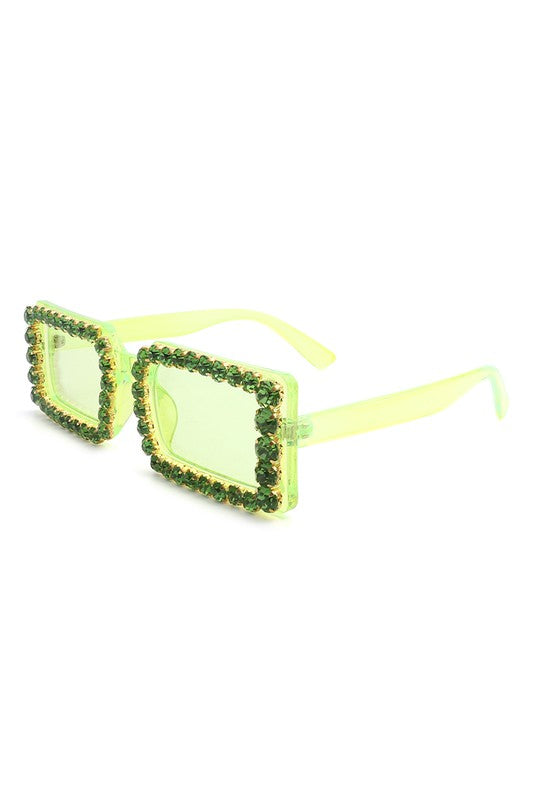 CELESTE | Rectangle Rhinestone Sunglasses