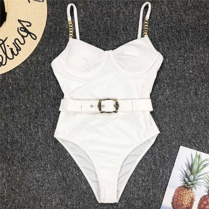 MIKAELA | Belted One Piece Swimsuit