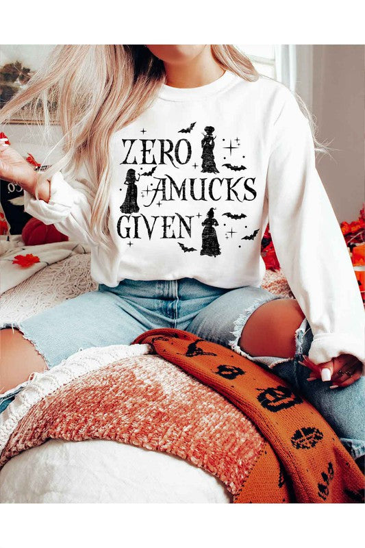 ZERO AMUCKS GIVEN | Graphic Sweatshirt - Curvy