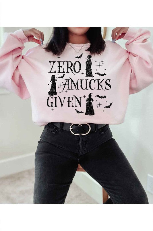 ZERO AMUCKS GIVEN | Graphic Sweatshirt - Curvy